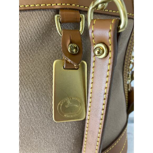 DOONEY & BOURKE VINTAGE LARGE CANVAS, LEATHER CROSSBODY BAG - Picture 2 of 16